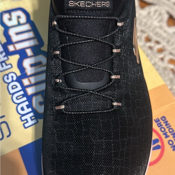 NIB Skechers black and rose gold, vegan washable slip ins - Picture 3 of 8